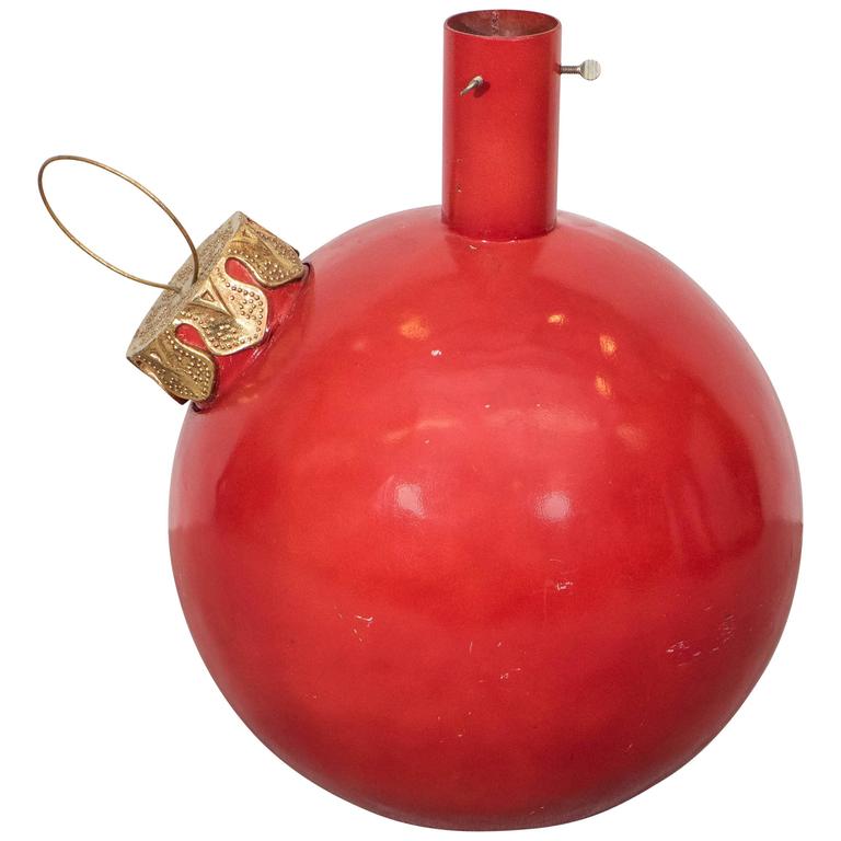 Large Red Ball Ornament Christmas Tree Stand For Sale at 1stdibs