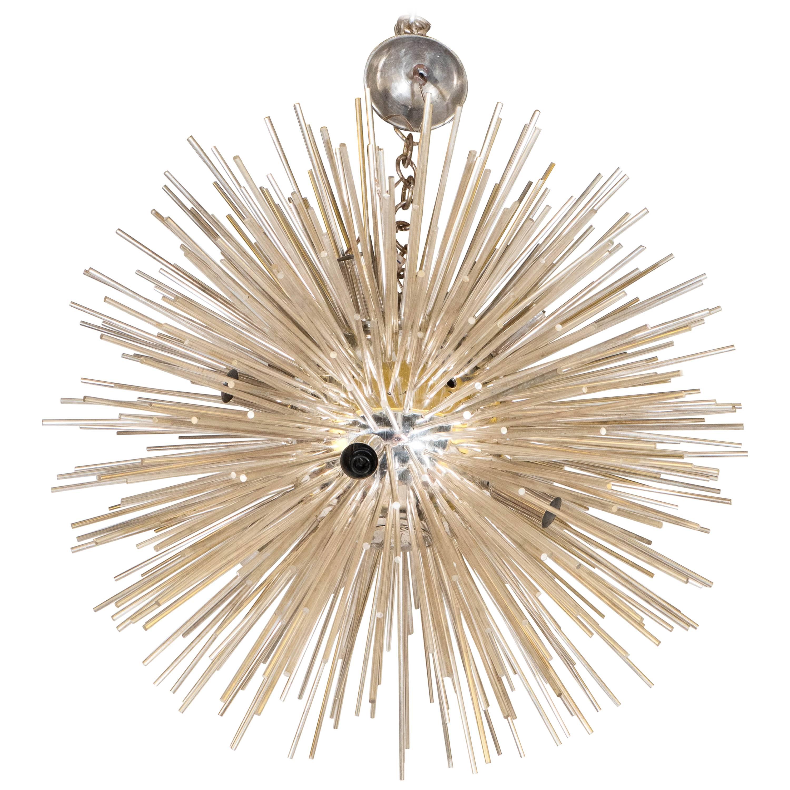 Italian Late 20th Century Silver Sputnik Chandelier For Sale