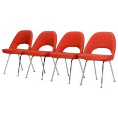 Set of Four Eero Saarinen Executive Armless Chairs for Knoll 1960