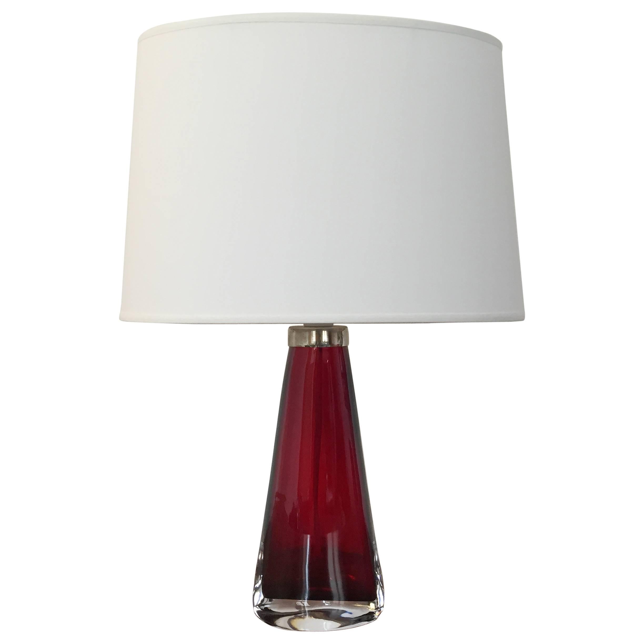 Table Lamp by Carl Fagerlund for Orrefors, circa 1950 For Sale