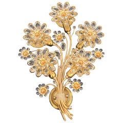 Pareja de apliques Palwa de latón de cinco luces