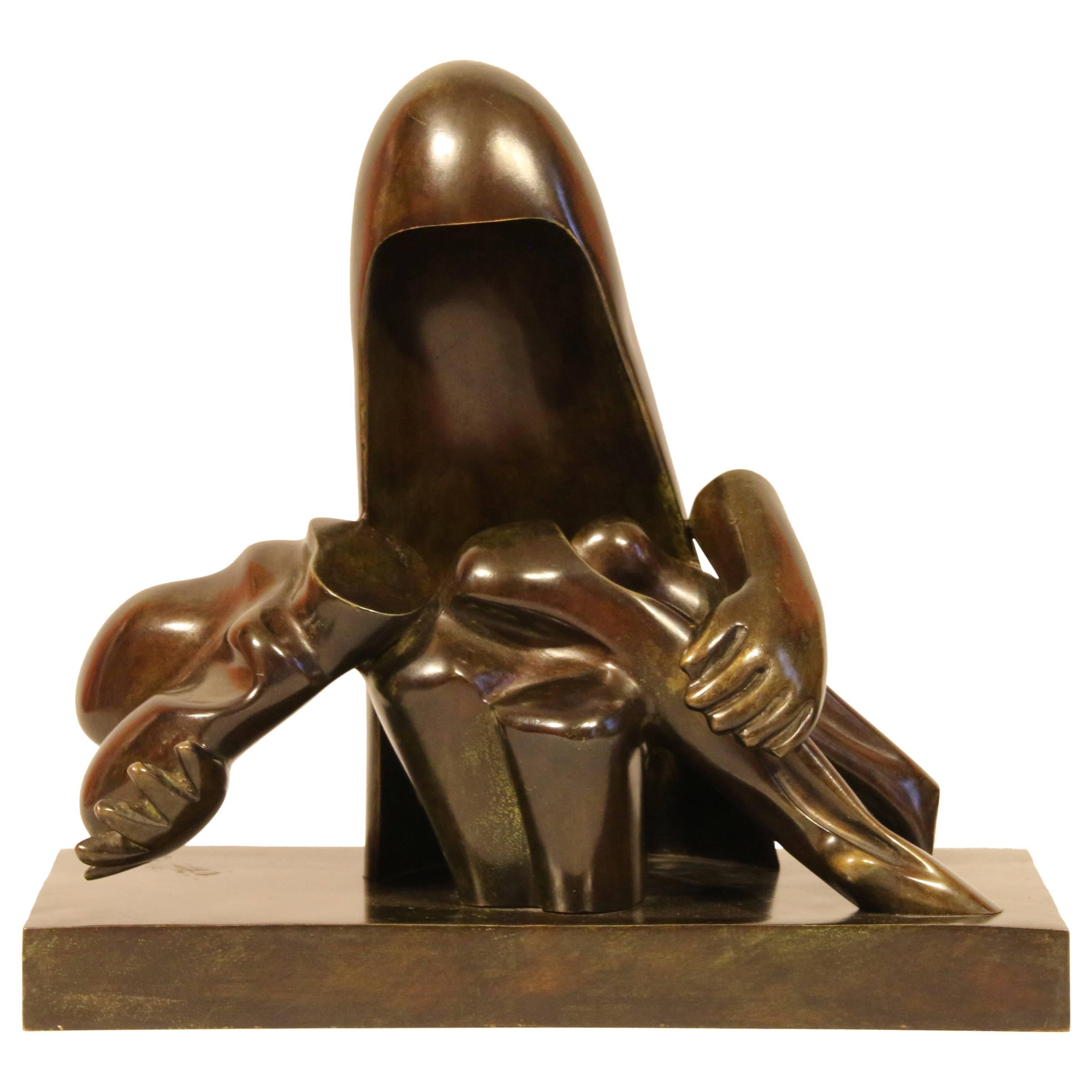Bronze Sculpture "Piéta" by Edouard Solorzano For Sale