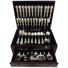Wild Rose by International Sterling Silver Flatware Service 12 Set 95 Pieces