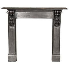 Antique Victorian Corbel Polished Cast Iron Fire Surround