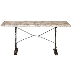 Antique Pavonazzo Marble Console Table
