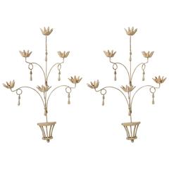 Pair of Whimsical Metal Sconces