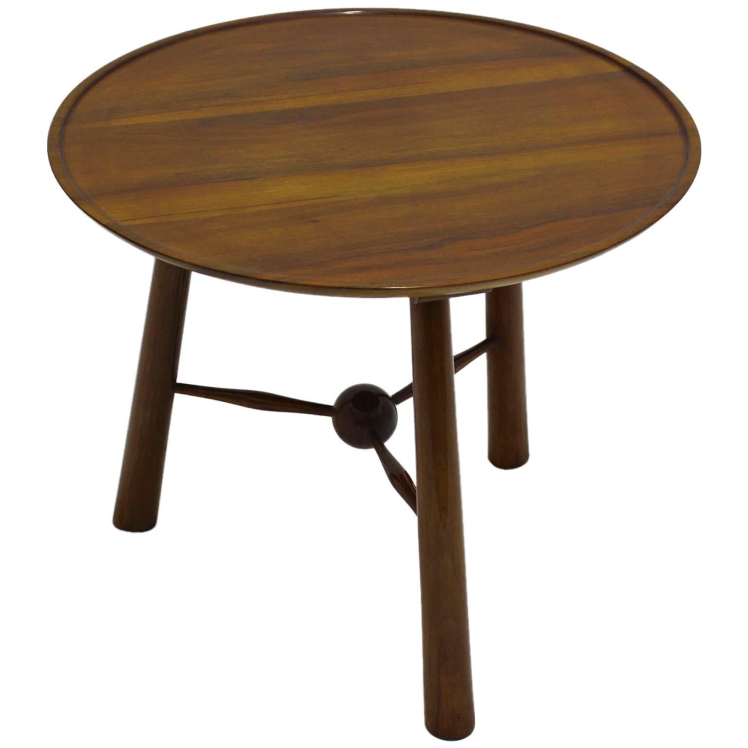 Art Deco Wood Coffee Table Circle Josef Frank by Walter Sobotka Austria 1930s For Sale