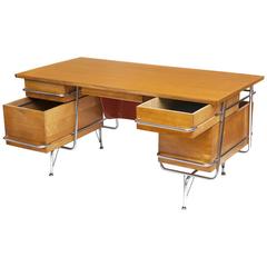 Vintage Heywood-Wakefield Desk + Chair In The Manner Of KEM Weber