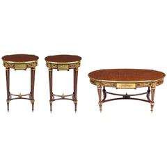 Stunning Pair Empire Occasional Tables and Coffee Table