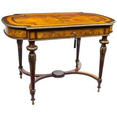 Antique French Marquetry Centre Writing Table, circa 1860