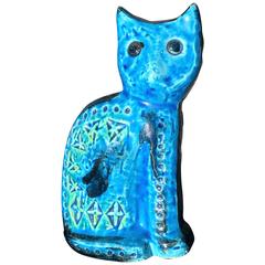 Vintage Bitossi Double Sided Blue Ceramic Cat