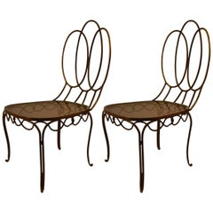 Pair of Italian Brass Side Chairs