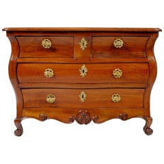 Antique Regence Period Walnut Bombé Commode, Early 18th Century