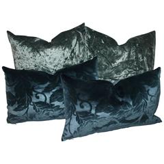 Pair of Patterned Silk Velvet Pillows