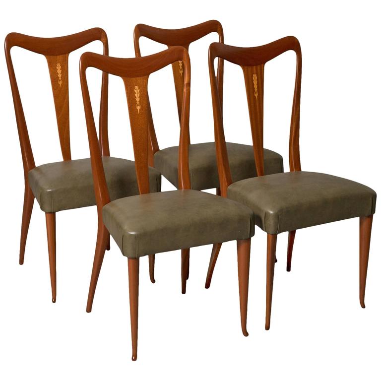 Six Elegant Italian Dining Chairs at 1stdibs
