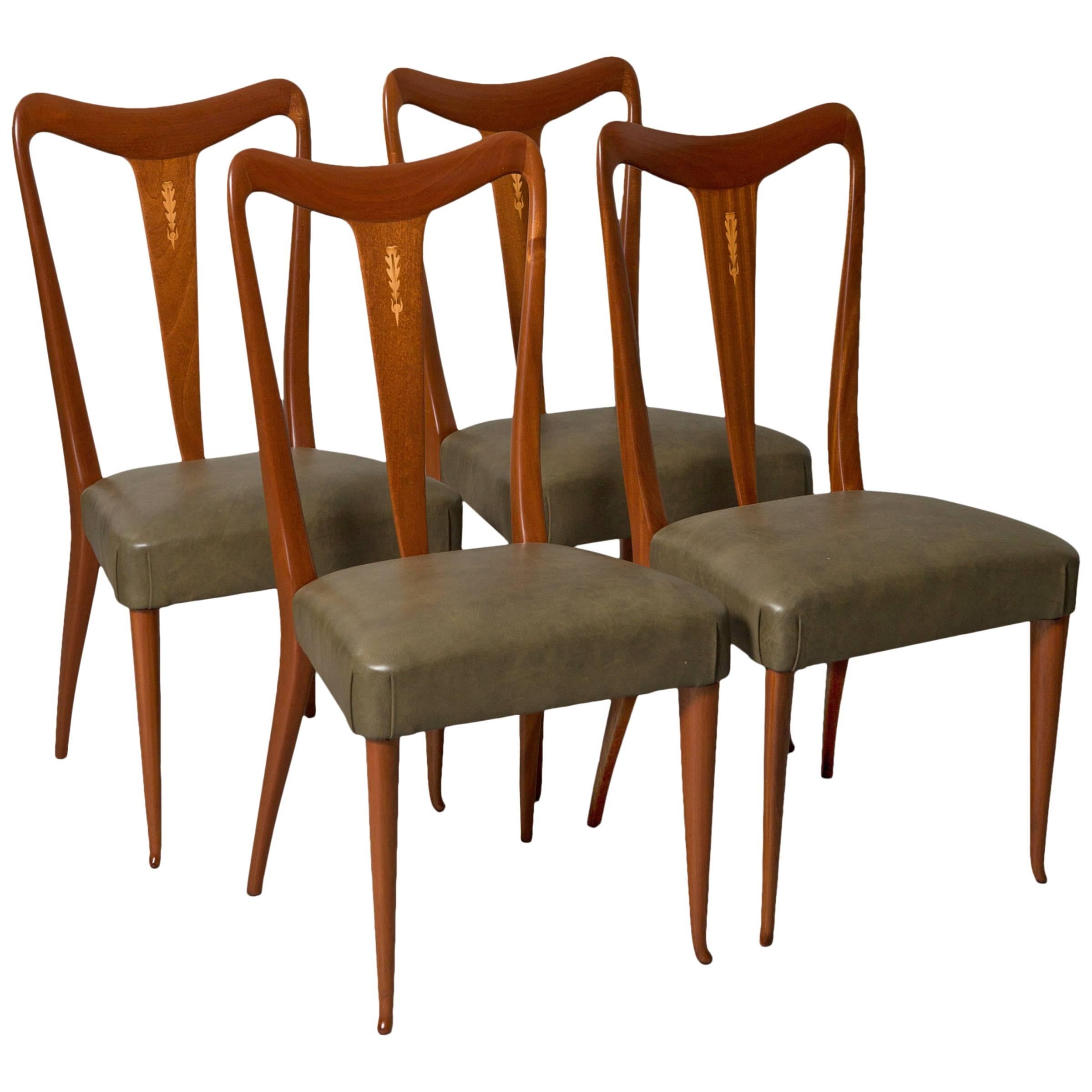 Four Elegant Italian Moderne Dining/Side Chairs