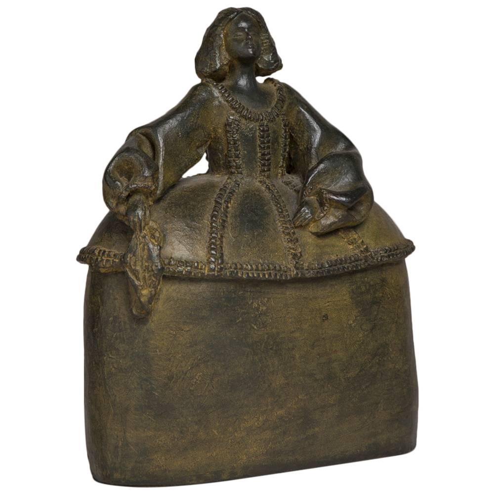 Spanish Bronze by Pilar Gomez Francos Titled "Menina" For Sale