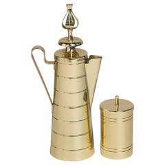 Polished Brass Coffee and Sugar Pot Set by Parzinger, 1950s