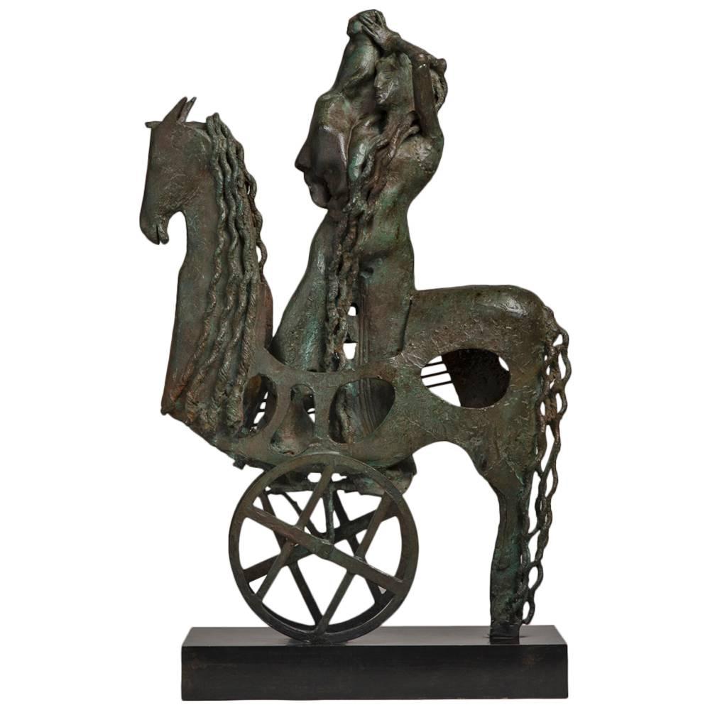 Spanish Bronze Sculpture by Oscar Estruga, circa 1979 For Sale