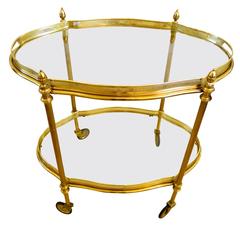Elegant Brass and Glass Bar Cart with Removable Trays