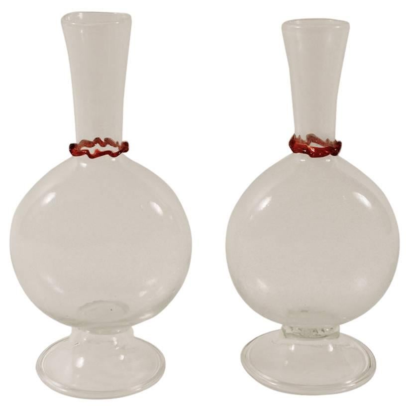 Pair of Murano Pillow Vases Attributed to Salviati For Sale