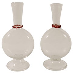 Paire de vases d'oreillers en verre de Murano attribués à Salviati