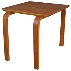 Lovely Old Plywood End Table In the Style of Alvar Aalto, circa 1950s