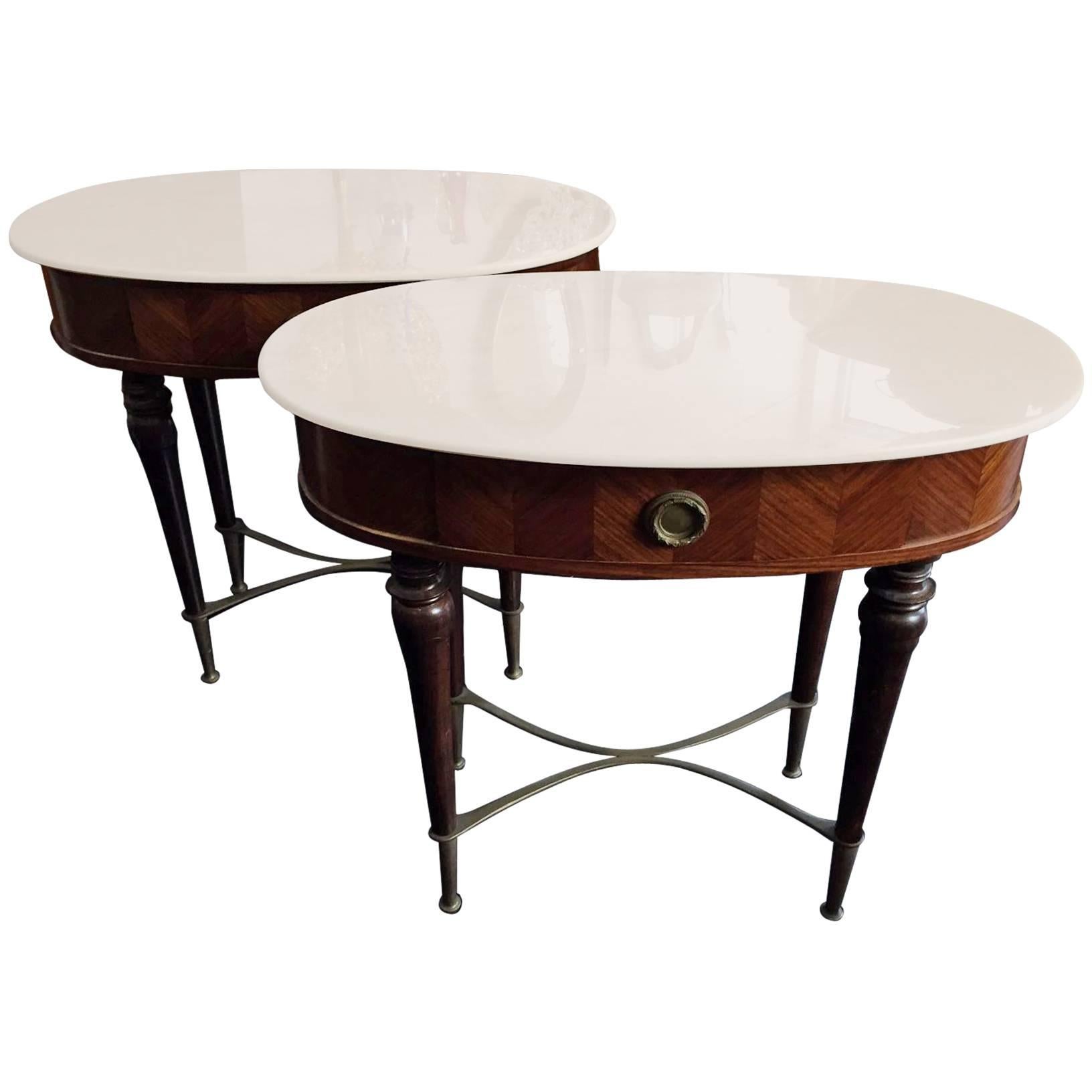 1950s Pair of Bedside or Side Tables in the Style of Paolo Buffa  For Sale