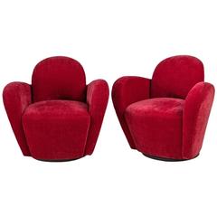 Pair of Kagan Designed for Directional Swivel Armchairs, 1970s