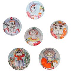 Assorted Ceramic Italian Plates by Giovanni Desimone