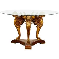 Empire Style Gilded Griffin Center Table