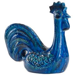 Bitossi Londi Design of a Rooster in Rimini Blu, Italy, circa 1965