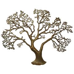 Bijan Brass Bonsai Tree of Life Wall Hanging Sculpture