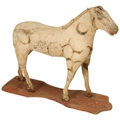 Antique Child's Papier Mâché Over Wood Horse Circa 1900's Original Condition