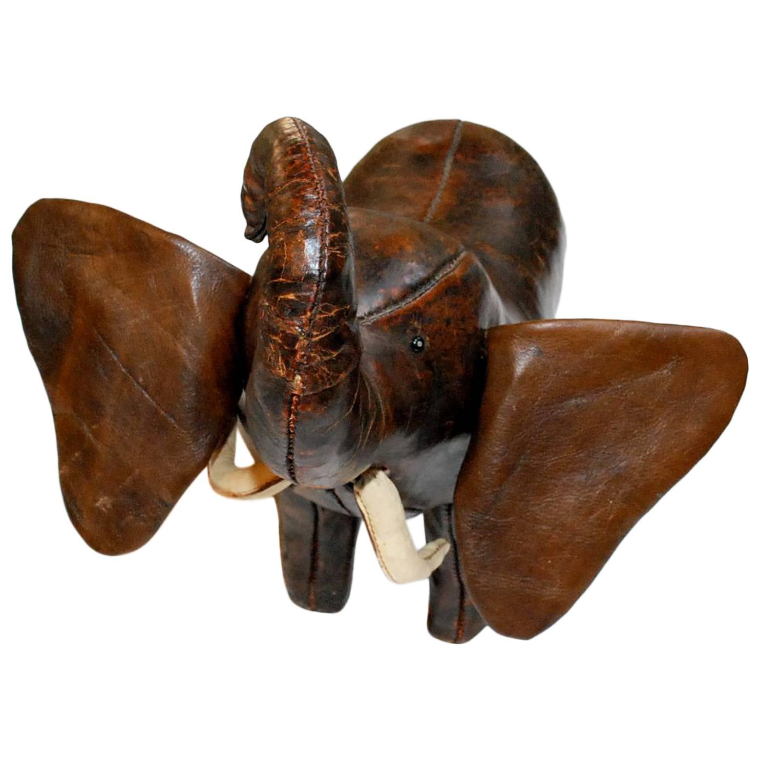 Vintage Leather Elephant by Dimitri Omersa for Abercrombie & Fitch