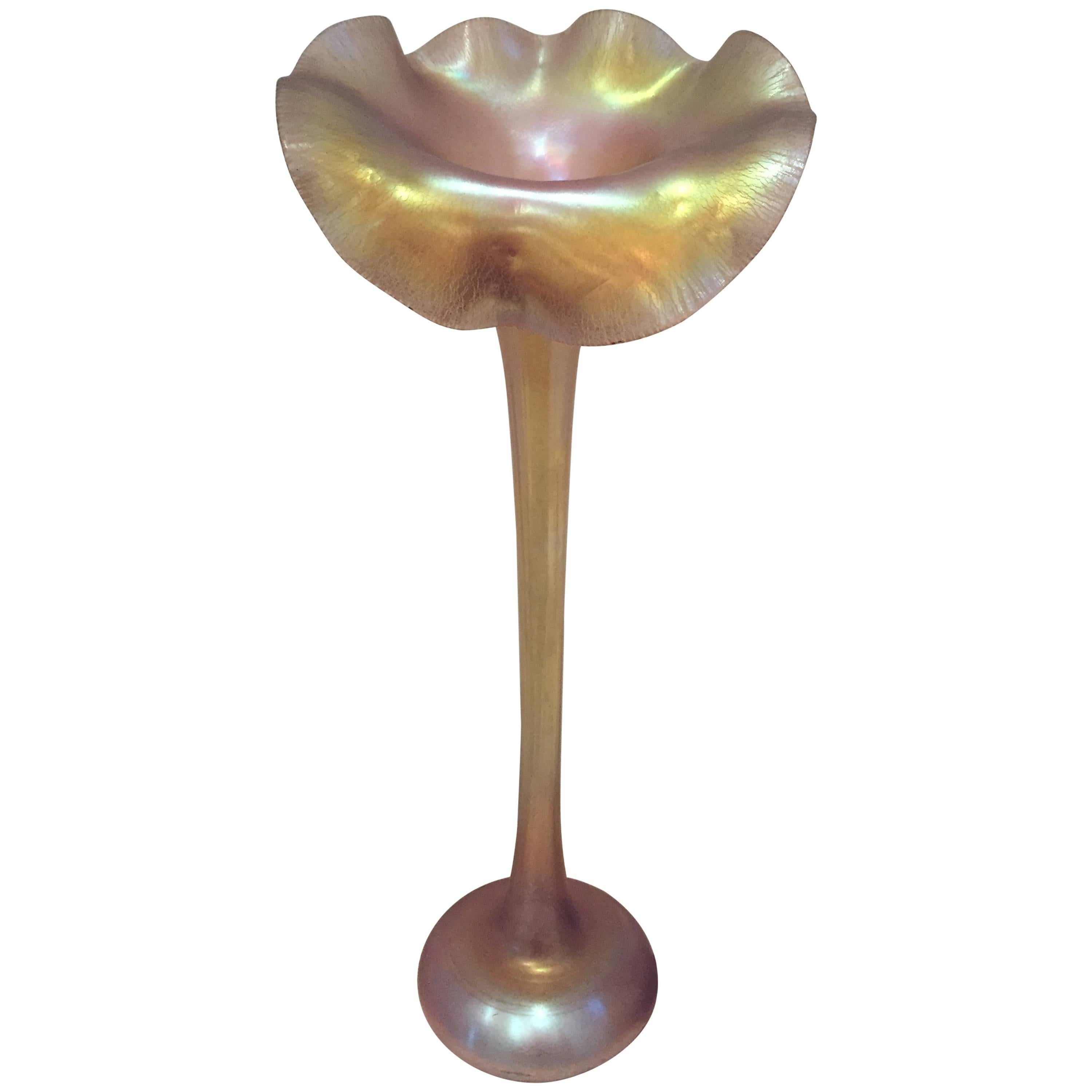 Tiffany Studios Gold Favrile Tall Jack in the Pulpit, Signed, 20th Century For Sale
