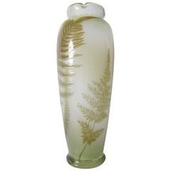 Large Glass Art Nouveau Acid Etched Gallé Vase