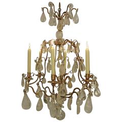 Antique Rock Crystal Louis XV Style Chandelier