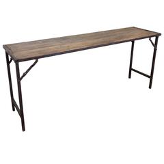Antique 1920s French Industrial Style Folding Console