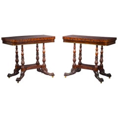 Pair of Mahogany Card Tables in the Neoclassical Taste