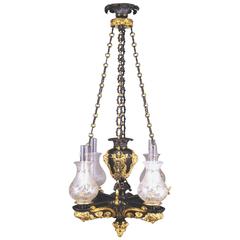 Four-Light Argand Chandelier in the Neoclassical Taste 1