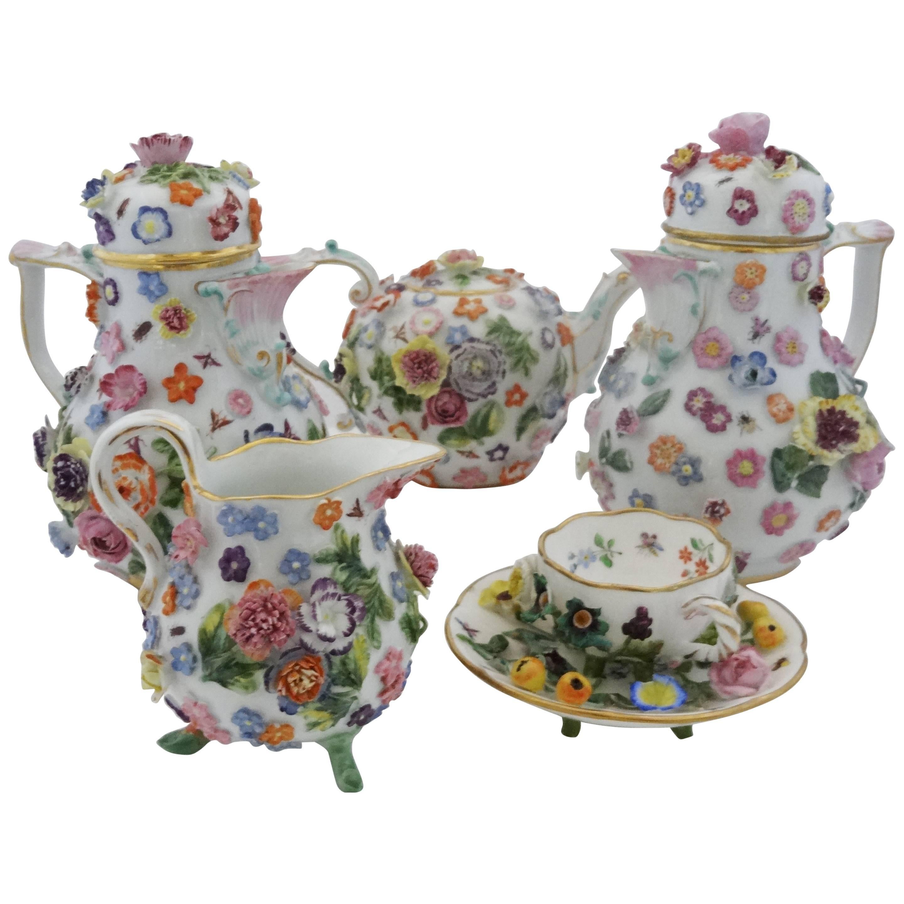 Meissen Porcelain Floral Tea Service Provenance Chatsworth House Attic Sale