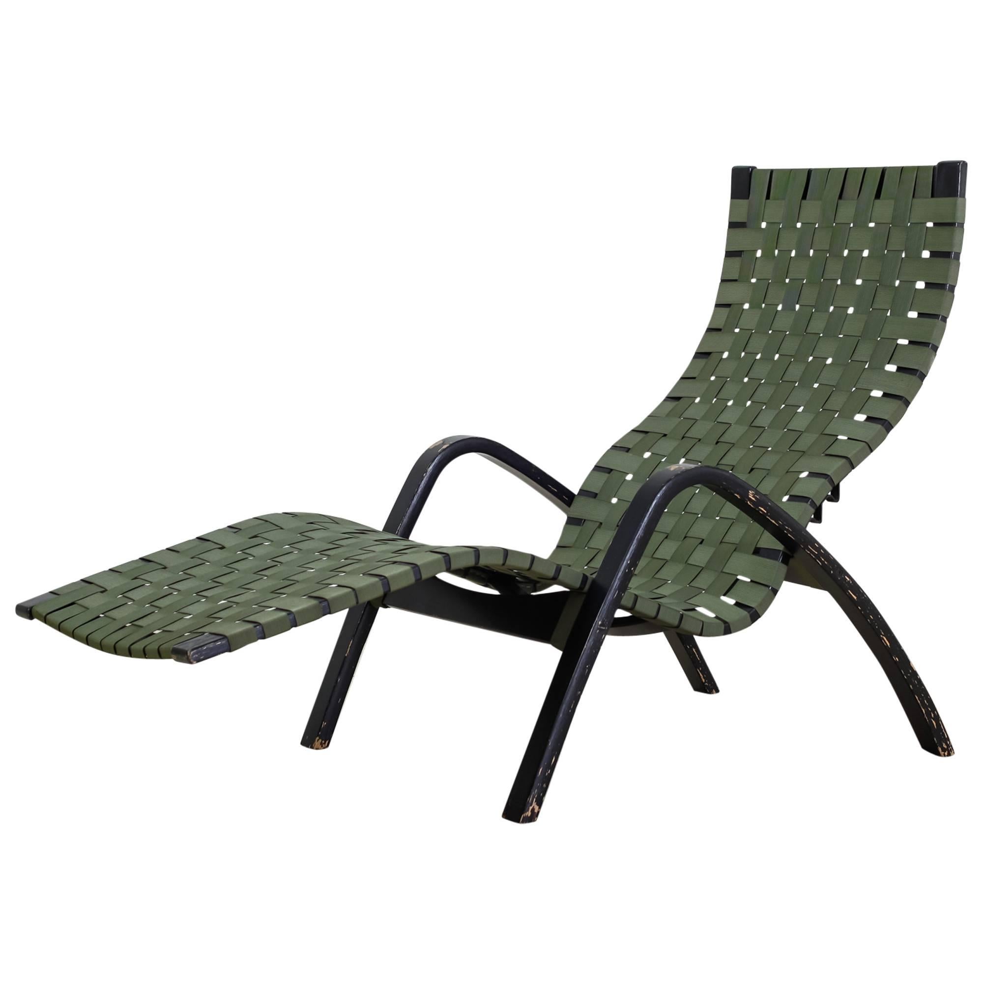 Clifford Pascoe webbed adjustable chaise longue, USA, 1950s For Sale