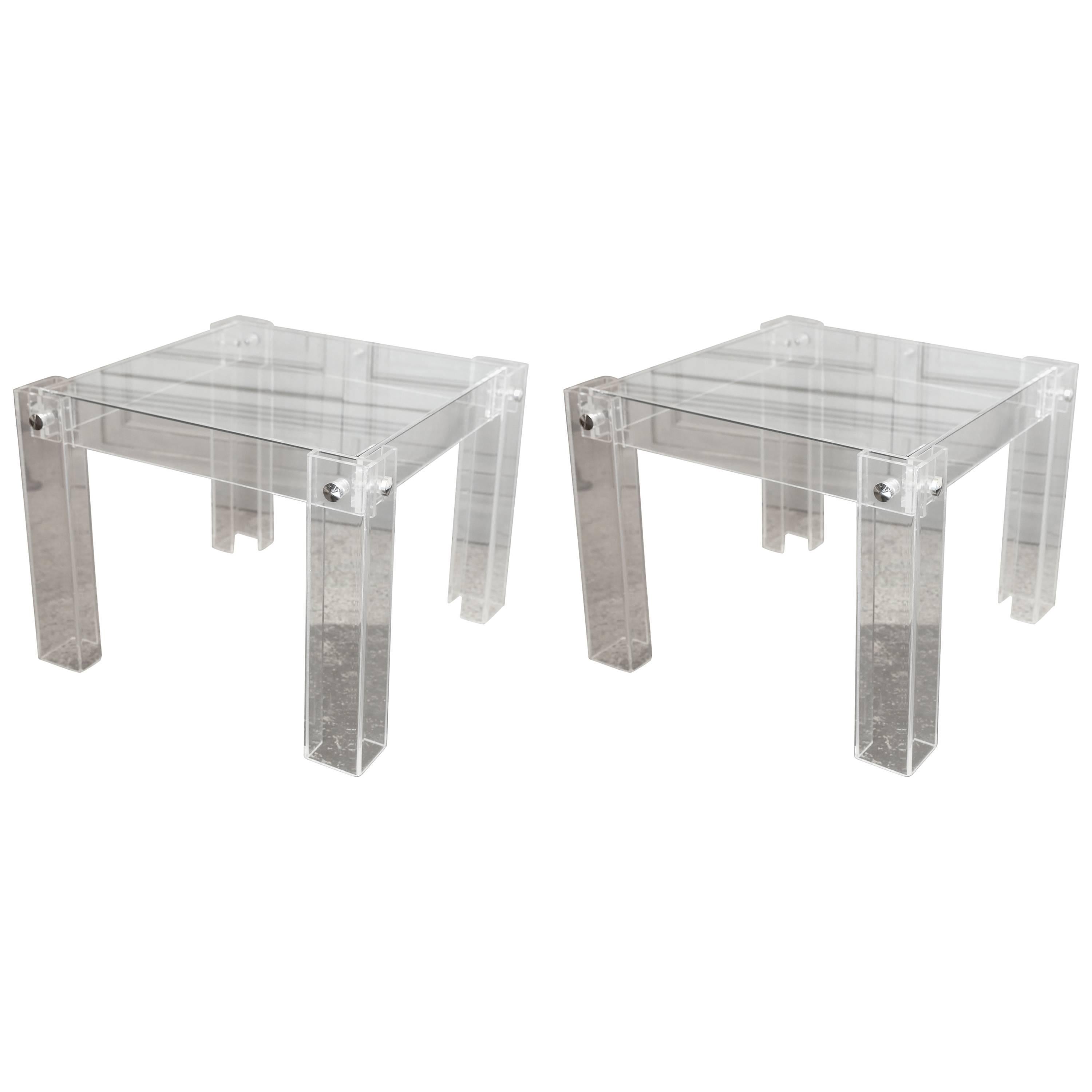 Pair of Lucite Tables