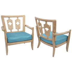 Pair of French Modern Armchairs by Jacques Guillerme and Roger Chambron 5