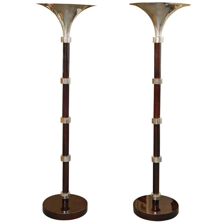torchiere rosewood and chrome floor l at 1stdibs torchiere rosewood and chrome floor l at 1stdibs