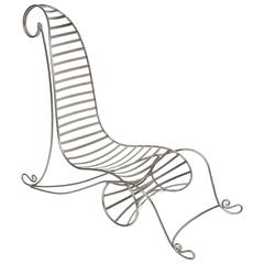 Chrome Chair in the Style of the Spine Chair after André Dubreuil, circa 1990s 4