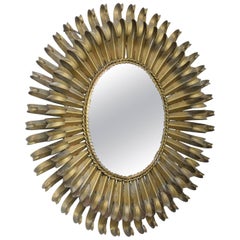 Spanish Gilt Iron Sunburst Mirror, circa 1960s
