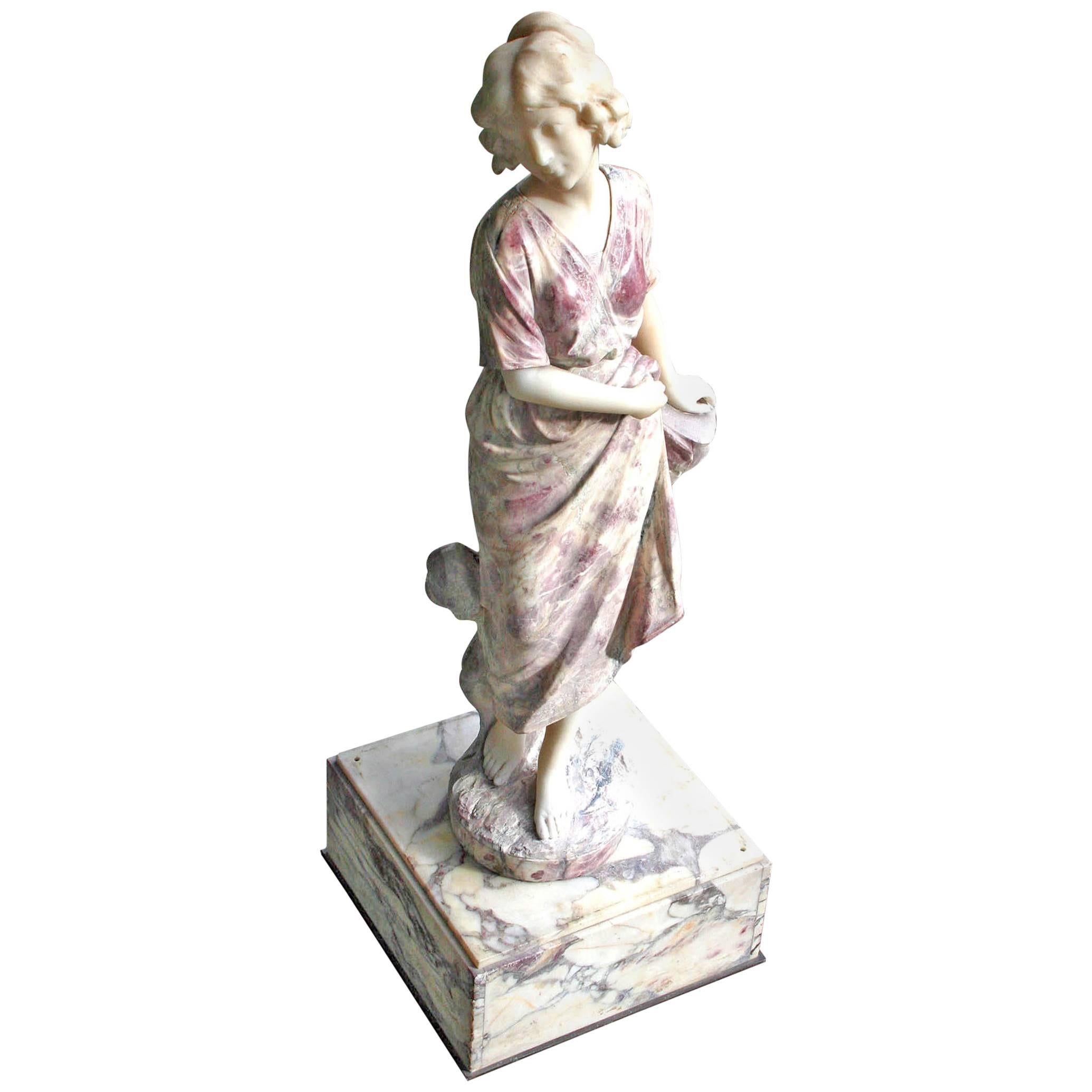 Marble Sculpture by Guglielmo Pugi For Sale