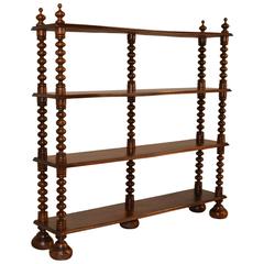 19th Century Mahogany Turned Standing Shelf
